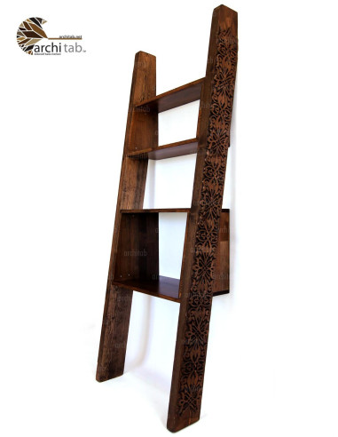 Vintage Wood Carved Ladder Shelf - Architab Workshop
