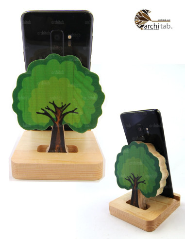 Wooden Tree Design Telephone Stand - Architab Atölye